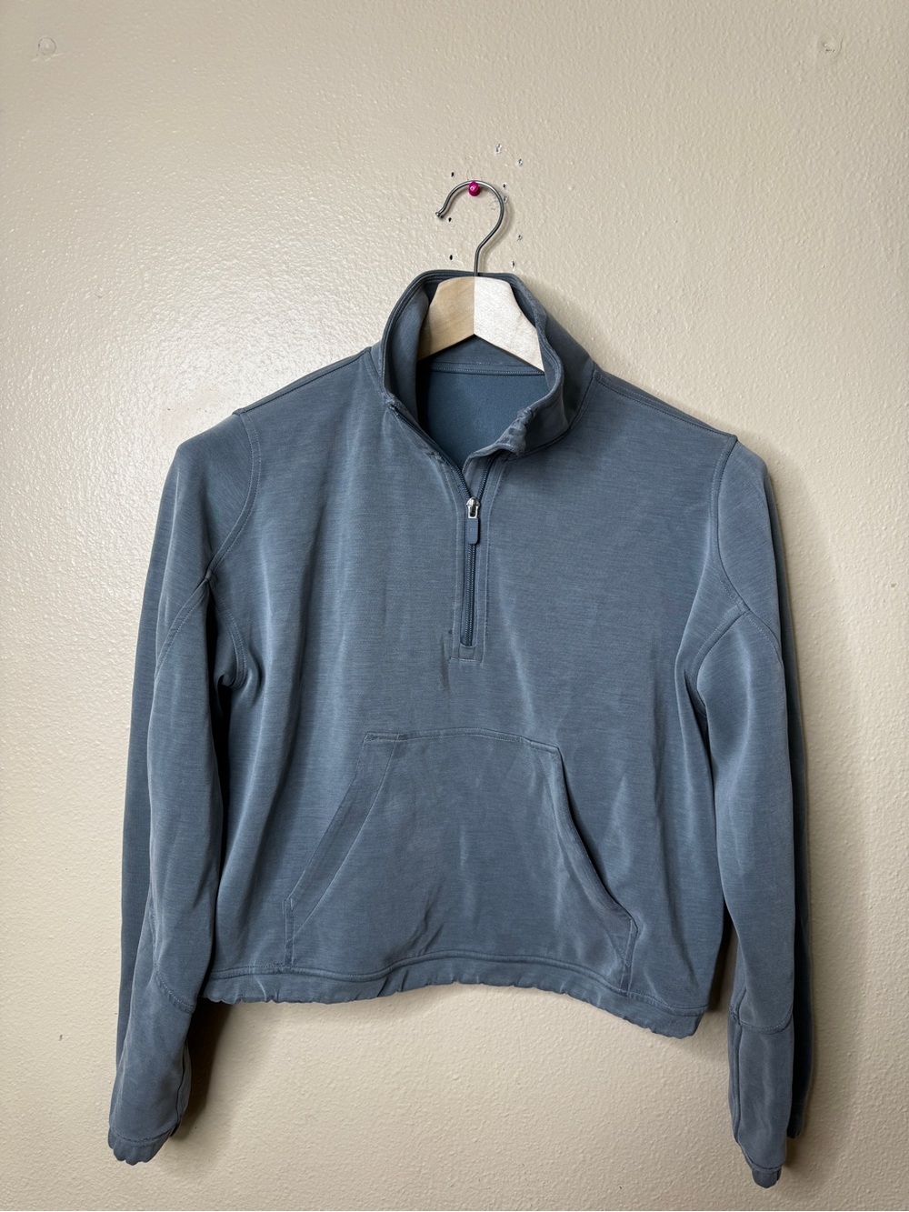 Lululemon Brushed Softstreme Half-Zip Pullover Blue Gray Women’s Size 6